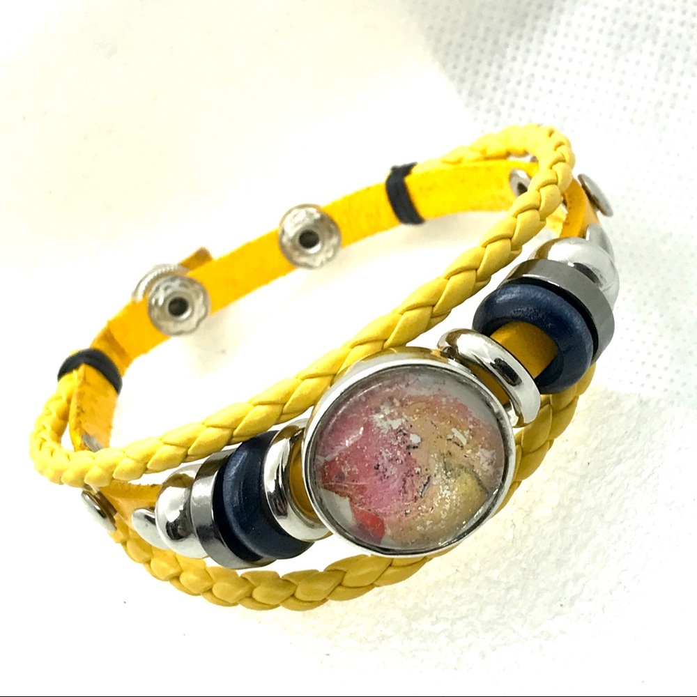 Leather snap bracelet Handmade 20mm snap SB20